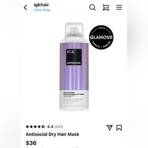1 can of IGK Hair Antisocial Dry Hair Mask